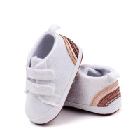 Glitter material adjustable Velcro canvas shoes suitable for everyday flat shoes  White
