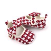 Factory direct selling baby toddler shoes indoor baby shoes bow plaid princess shoes baby shoes  Red
