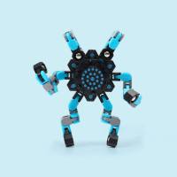 Decompression Toys Fidget Spinner Transformable Rotary Robot  Blue