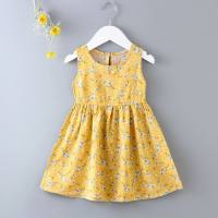 Toddler girl Floral Princess Dress Cotton Silk Beach Dress  Multicolor