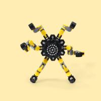 Decompression Toys Fidget Spinner Transformable Rotary Robot  Yellow