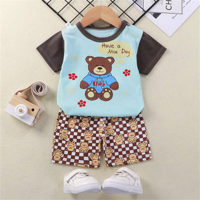 Toddler Boys Cute Shark Bear Pajamas Sets Top & Shorts