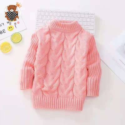 Toddler Girl Solid Color Round Neck Cable Knit Sweater