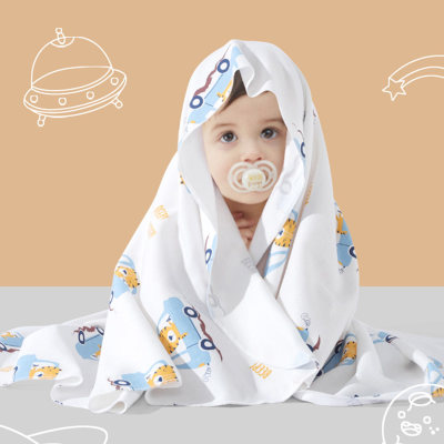 Conjunto de touca de toalha e faixa para a cabeça com estampa aby cobertor de abraço para recém-nascidos