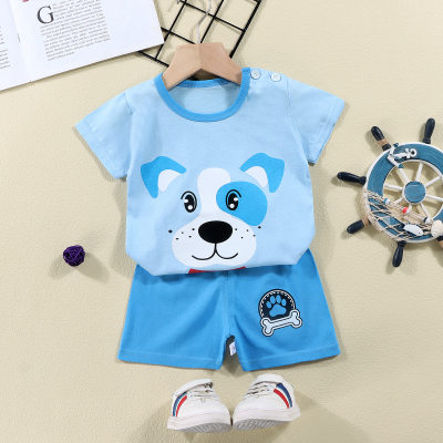 Toddler Boy Dog Cartoon Top & Shorts Pajamas Sets