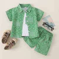 Toddler Boy Boho Casual Shirt & T-Shirts & Shorts  Green