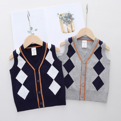 Toddler Geometric Color Block Stripes Sweater Vest