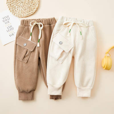 Toddler Boy Solid Color Pocket Front Fleece-lined Pants