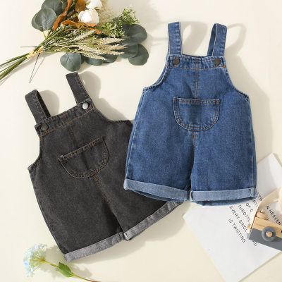 Baby Solid Color Pocket Front Dungarees