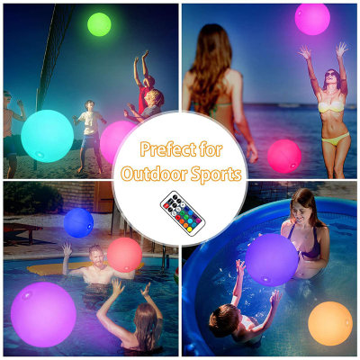 Ilumina la pelota de playa impermeable inflable pelota de playa led