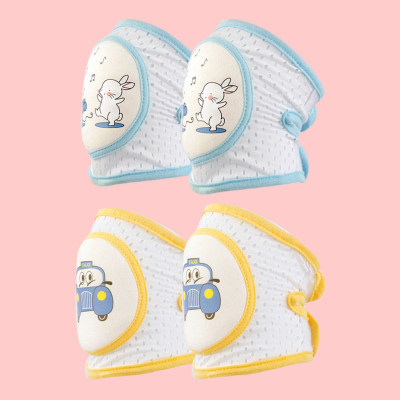 Almofadas protetoras de joelho de algodão puro para bebês com estampa de desenhos animados