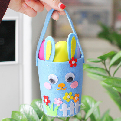 Paquete especial de bricolaje de bolso de Pascua, material de fieltro suave, cultiva las habilidades prácticas de los niños