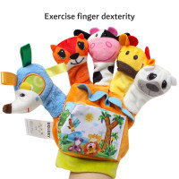 Marioneta de mano animal interactiva multifuncional de puro algodón  Multicolor