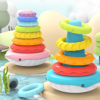 Children's Whale Shape Rainbow Stacking Rings