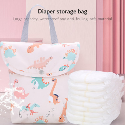 Allover Dinosaur Printed Water Proof Diaper Storage Bag