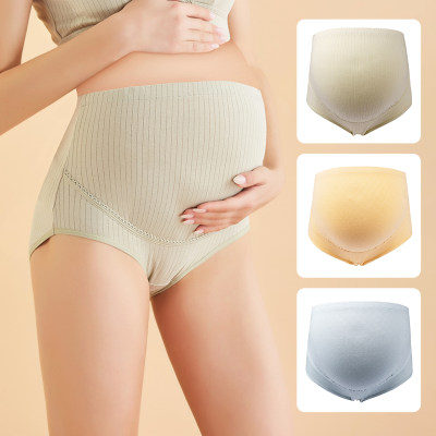 Women's Pure Cotton Solid Color High Waisted Maternity Panties