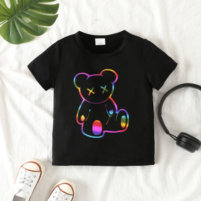 Toddler Boy Bear Printed Short Sleeve T-shirt