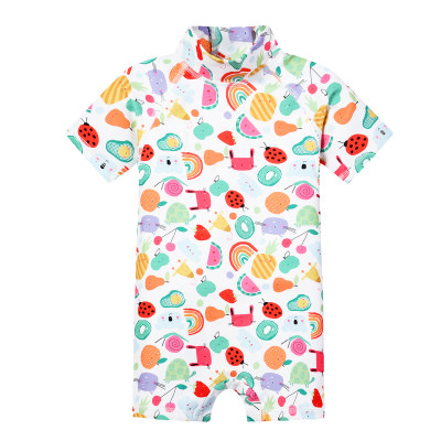 قطعة واحدة من ملابس السباحة للفتيات الصغيرات بنمط الفاكهة الملونة في الصيف