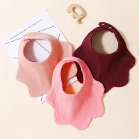 Serviette de bouche gaufrée en pur coton, ensemble de trois bavoirs à pétales pour bébé  Multicolore