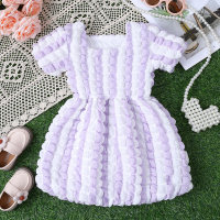1 baby summer short-sleeved dress purple  Purple