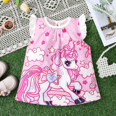 1 peça roupas de bebê meninas colete de verão lindo padrão de desenho animado