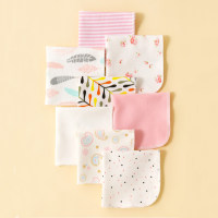 Baby Square Towel Feeding Towel Saliva Towel 8 Pieces Cotton Square Towel  multicolor