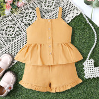 Summer two-piece baby suit  Coffee