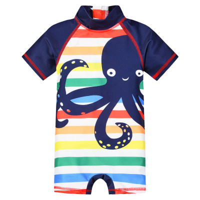 1 Boys One-Piece Swimsuit Octopus Pattern