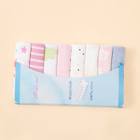 Baby Square Towel Feeding Towel Saliva Towel 8 Pieces Cotton Square Towel  Floral color