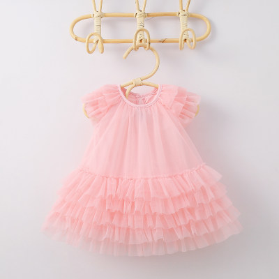 1 vestido de bebê rosa verão