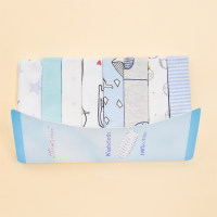 Baby Square Towel Feeding Towel Saliva Towel 8 Pieces Cotton Square Towel  blue strips