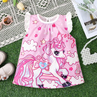 1 peça roupas de bebê meninas colete de verão lindo padrão de desenho animado  Multicolorido