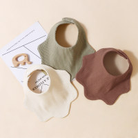 Pure cotton waffle mouth towel baby petal bib three-piece set  Multicolor