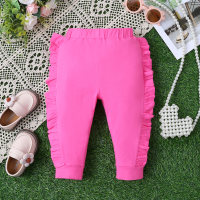 1 set of baby girl trousers rose red  Hot Pink