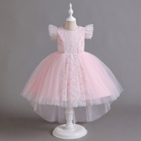 Toddler Girl Color Mesh Patchwork Sleeveless Dress  Pink